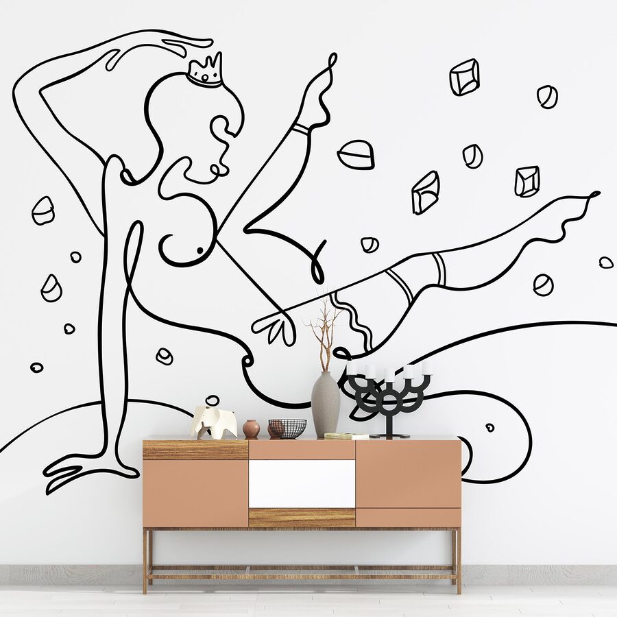 Wall murals Drawing of a woman dancing Wall murals Drawing of a woman dancing