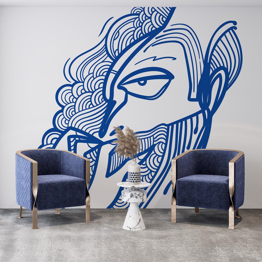 Kresba muže s rukou u úst