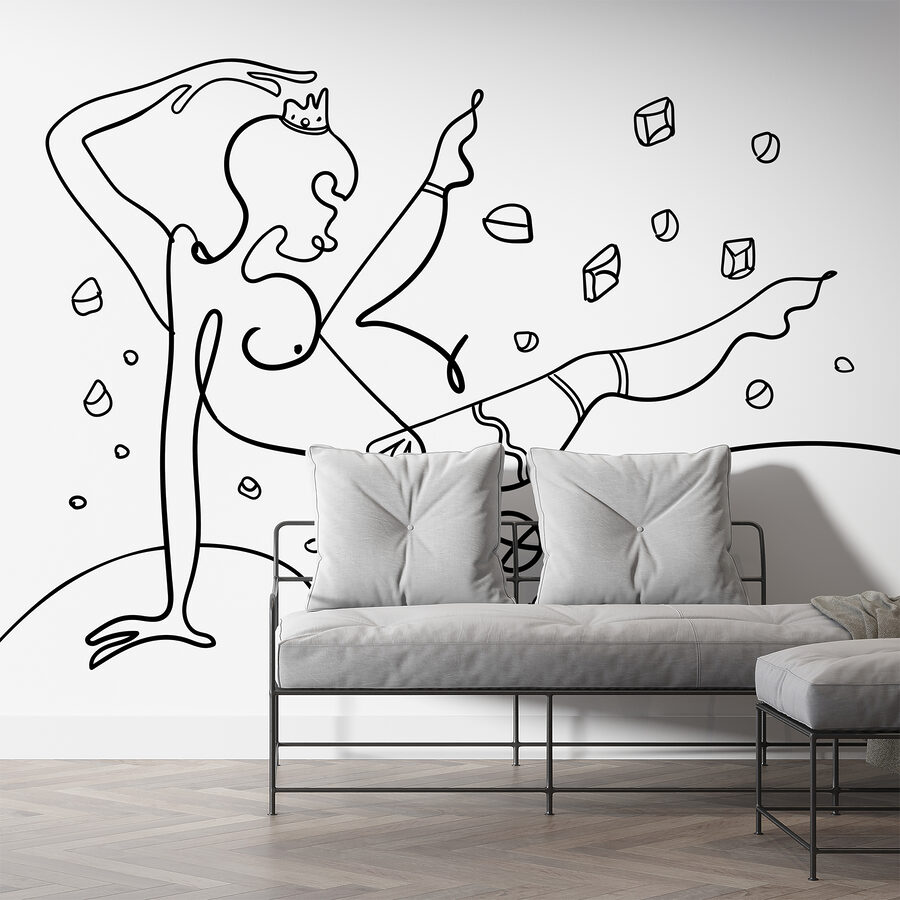 Wall murals Drawing of a woman dancing Wall murals Drawing of a woman dancing