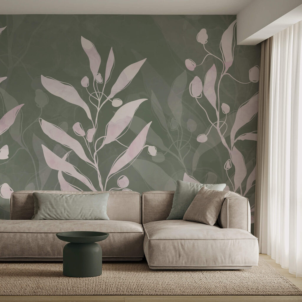 Jemné listy na tlumeném pozadí