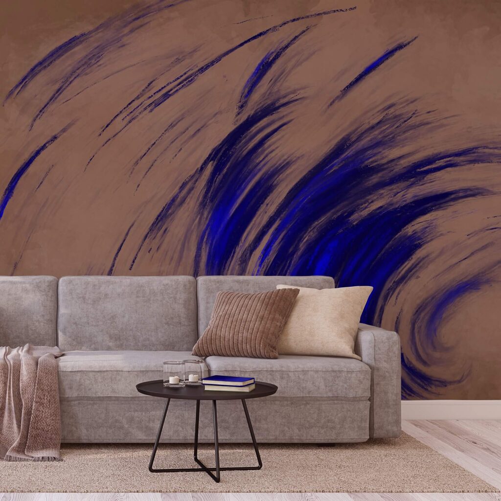 Modré víry na hnědém pozadí