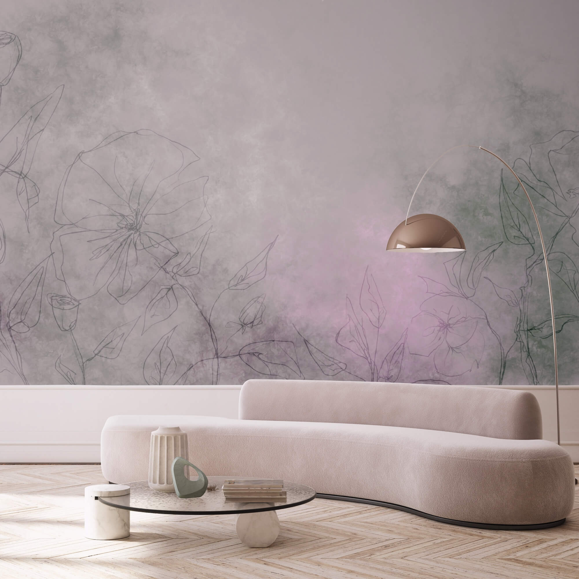 Kresba květin na bílé ploše