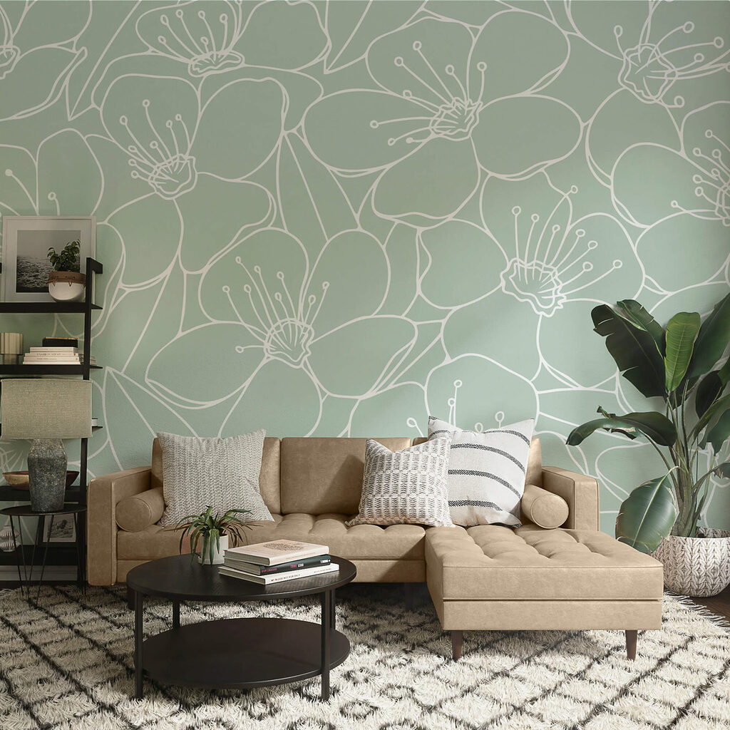 Vzor květů a listů