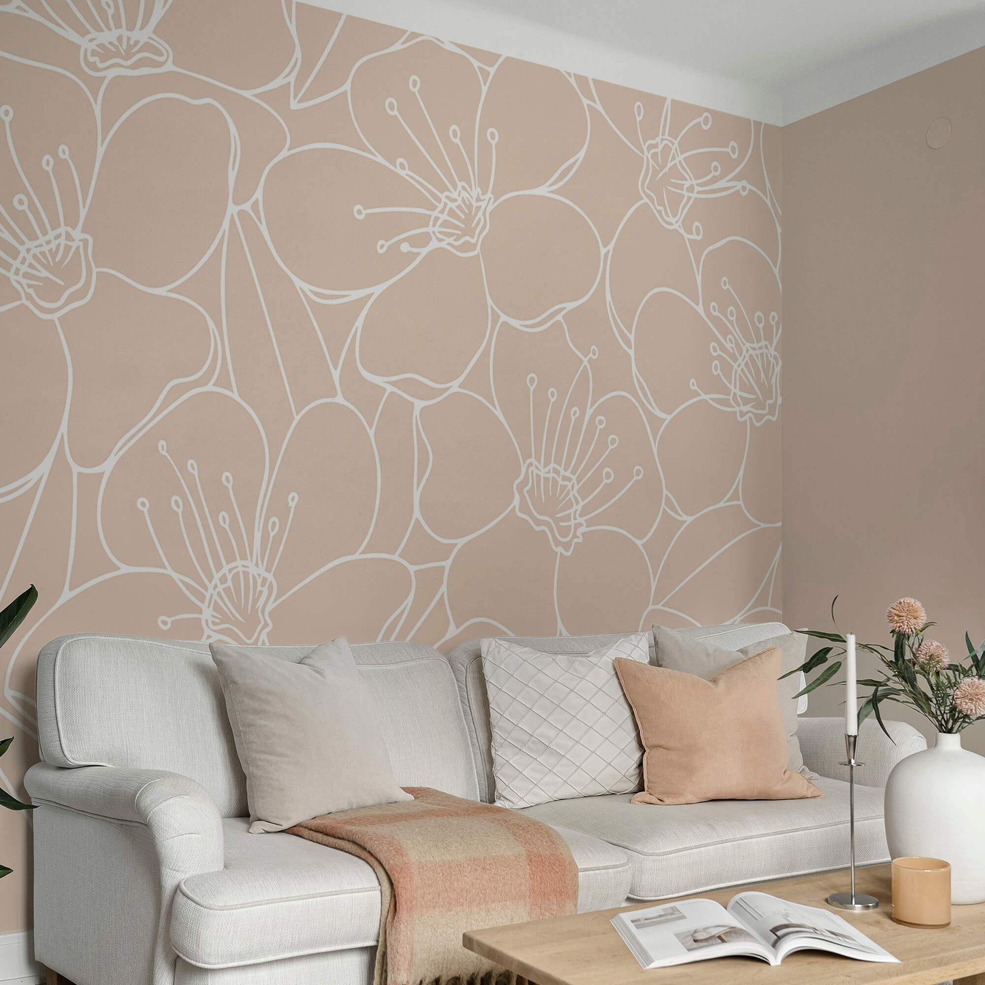 Vzor květů a listů