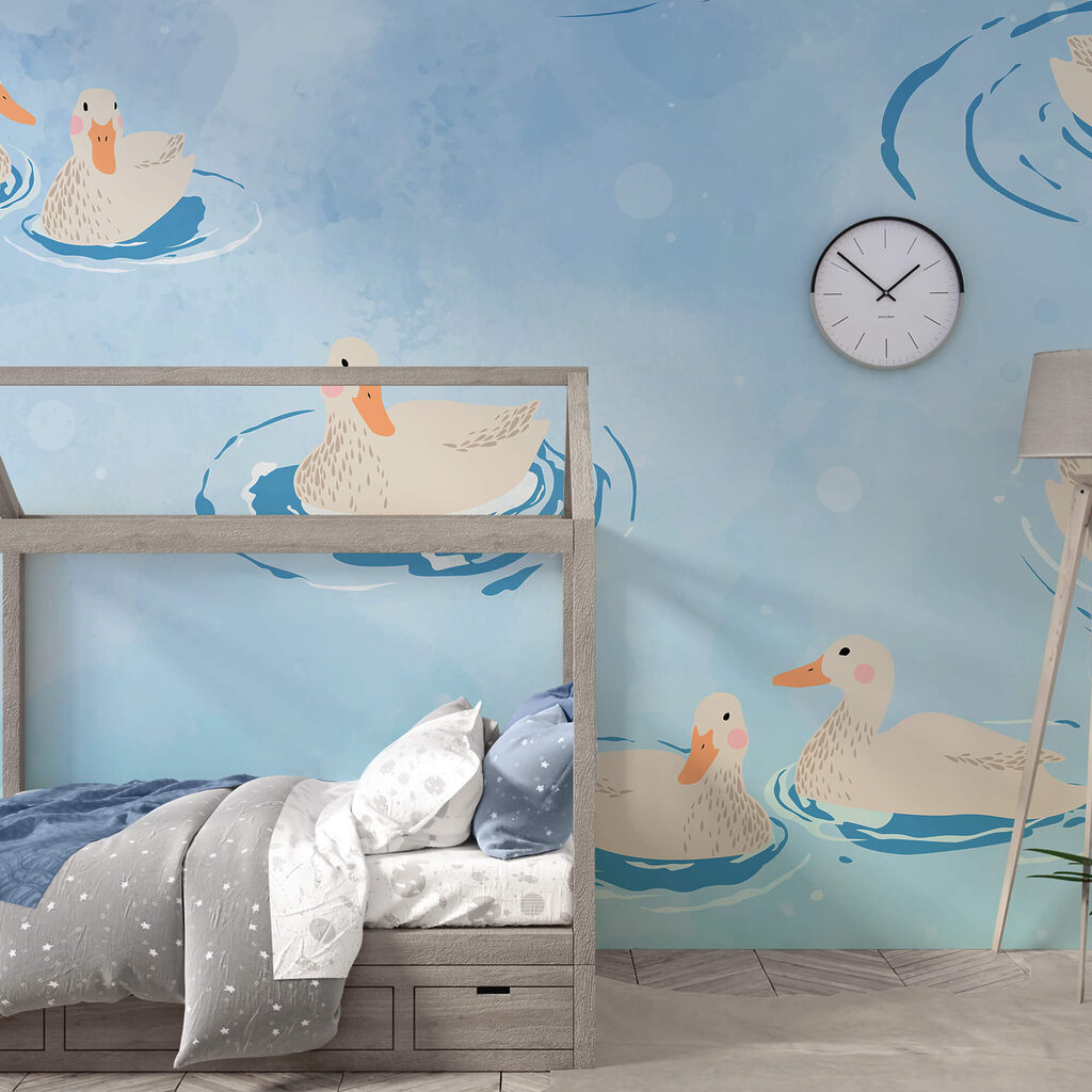 Skupina kachen plavající ve vodě