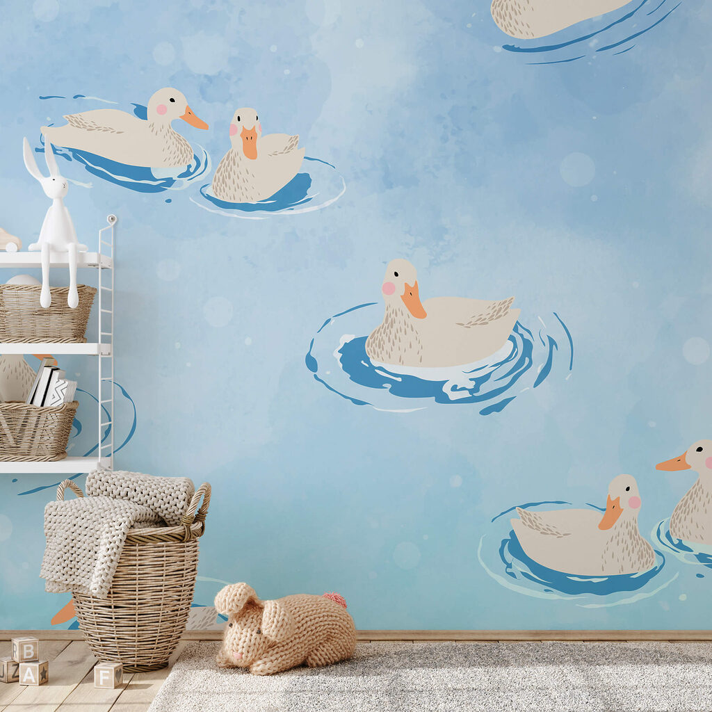 Skupina kachen plavající ve vodě