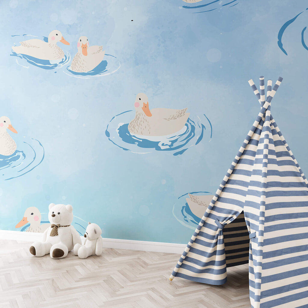 Skupina kachen plavající ve vodě