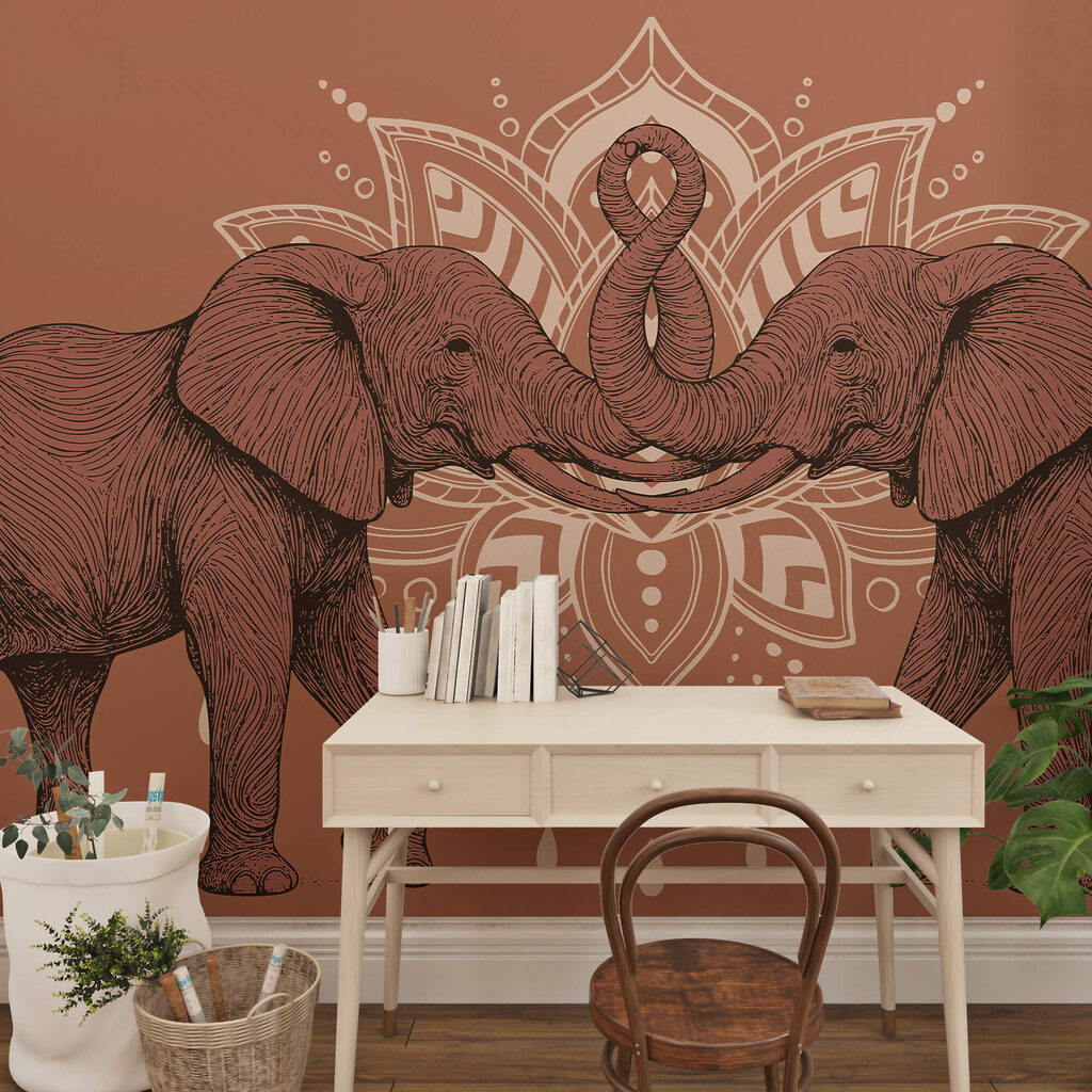 Dva sloni, kteří se dotýkají choboty