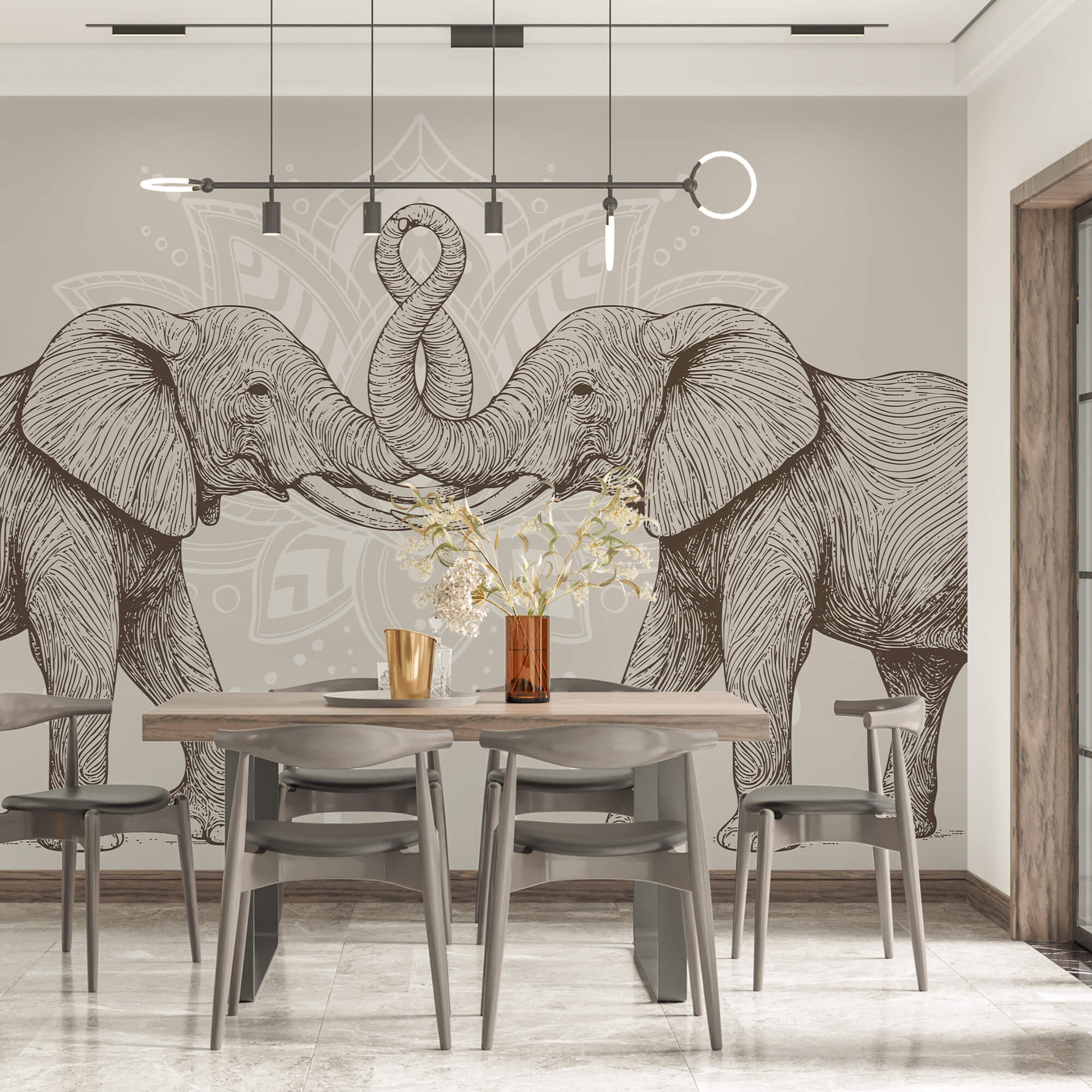 Dva sloni se stočenými choboty