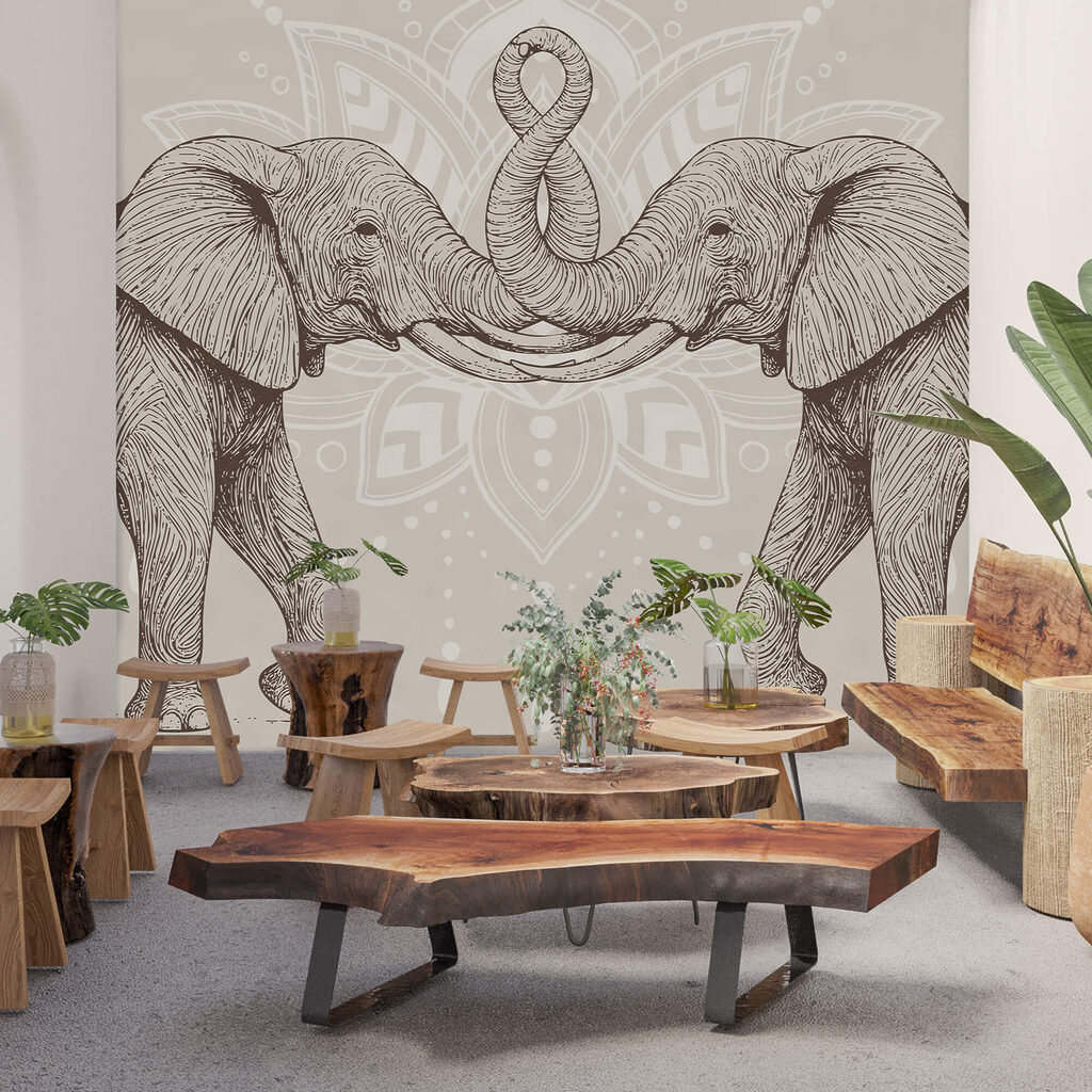 Dva sloni se stočenými choboty