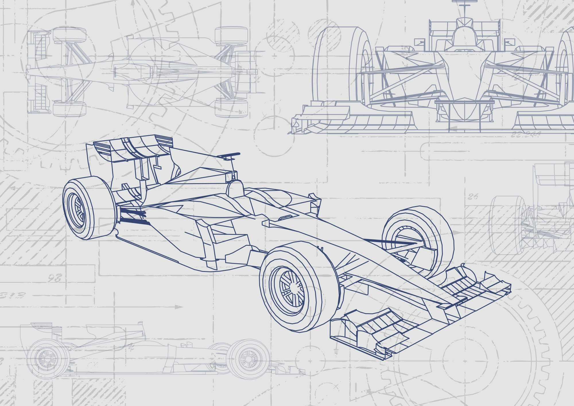 Blueprint of a race car Blueprint of a race car