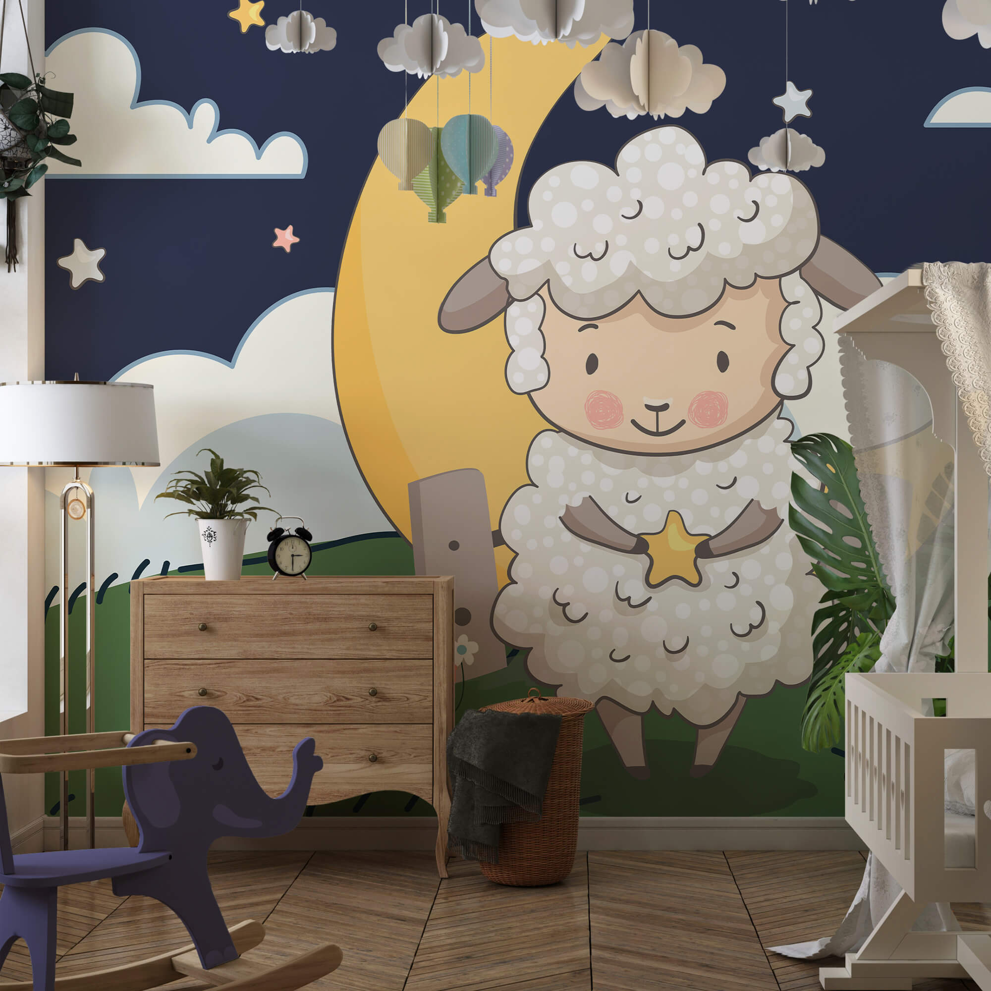 Karikatura ovce držící hvězdu