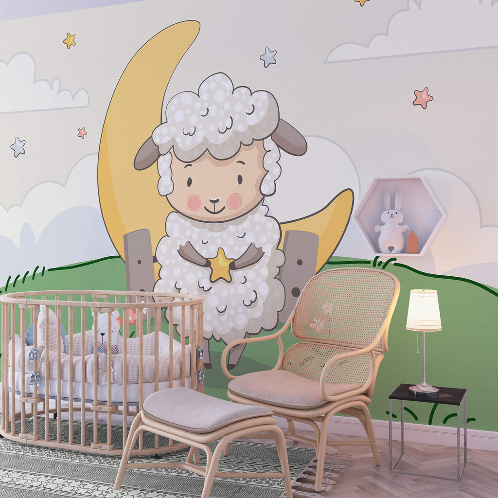 Karikatura ovce držící hvězdu