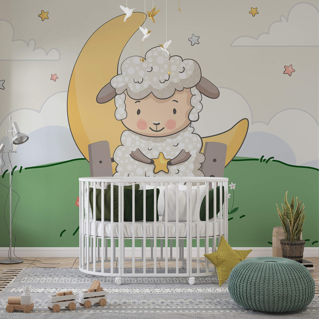 Karikatura ovce držící hvězdu