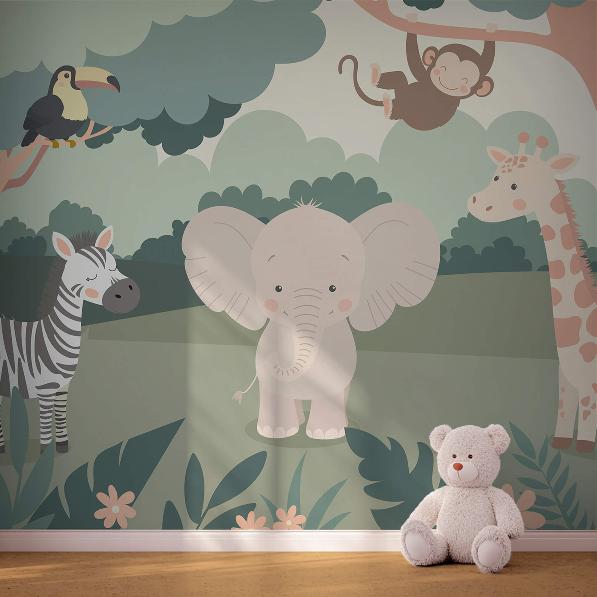 Karikatura zvířat v lese