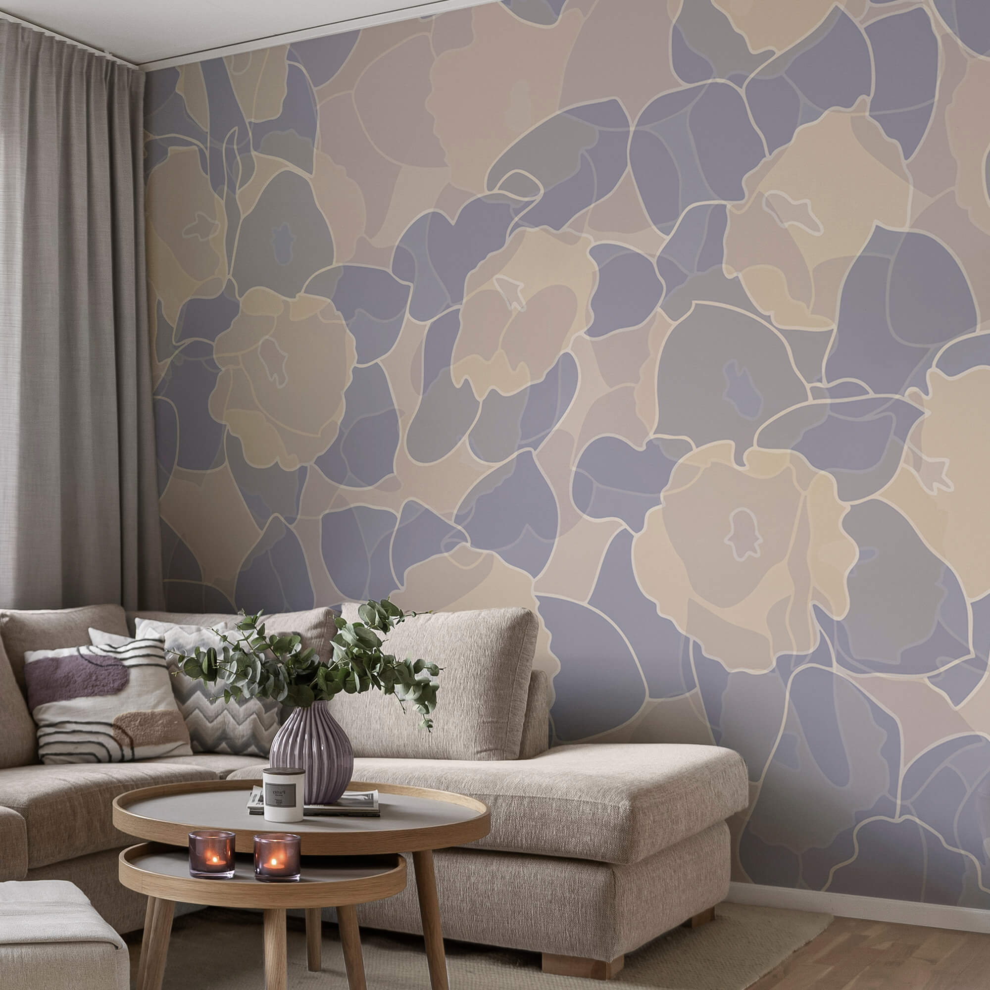 Vzor květů a listů