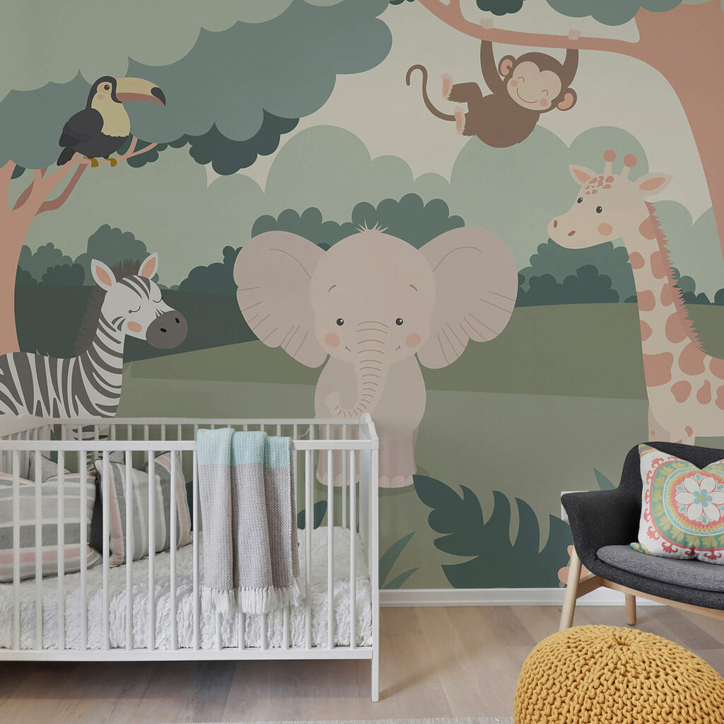 Karikatura zvířat v lese