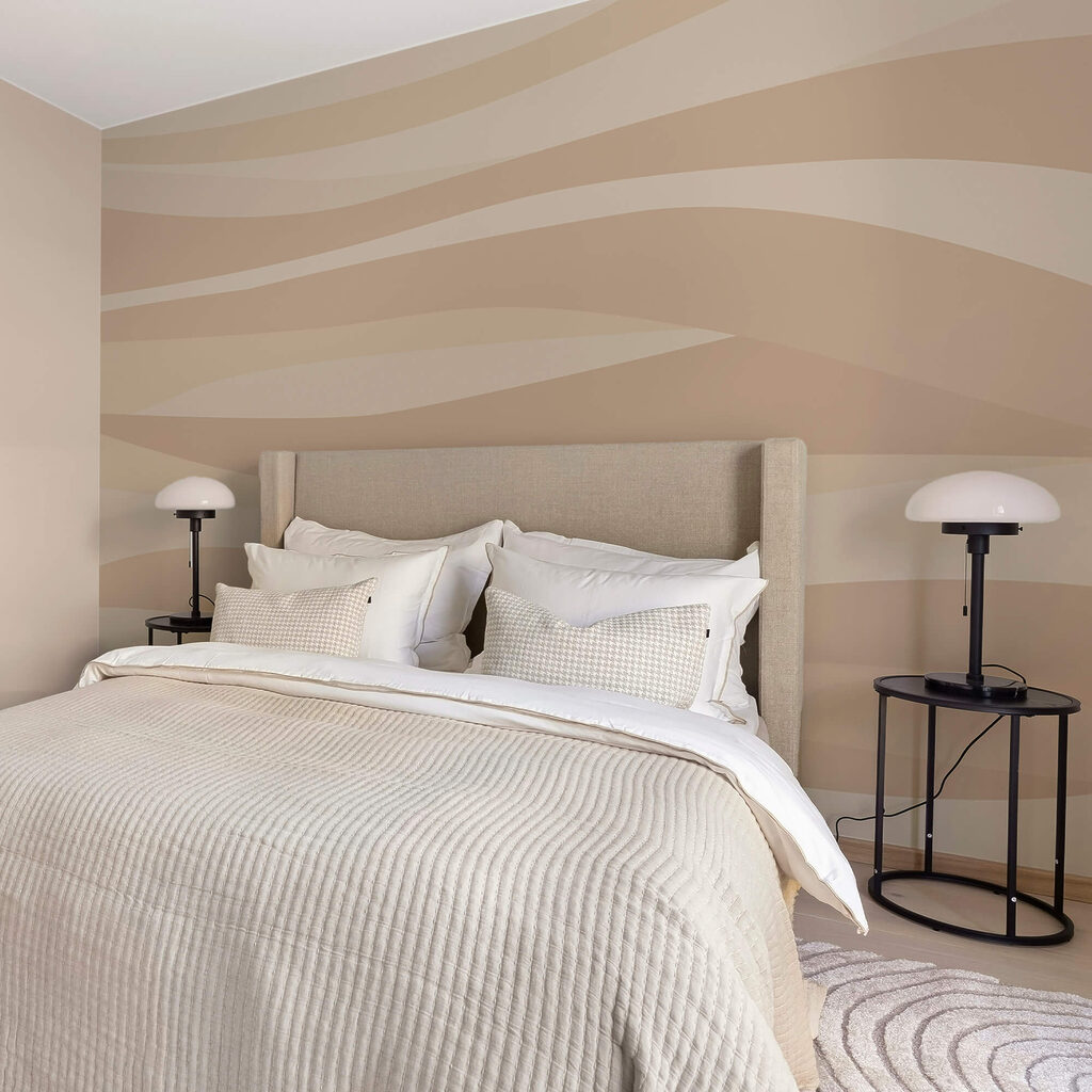 Hnědý a bílý vlnitý vzor Hnědý a bílý vlnitý vzor