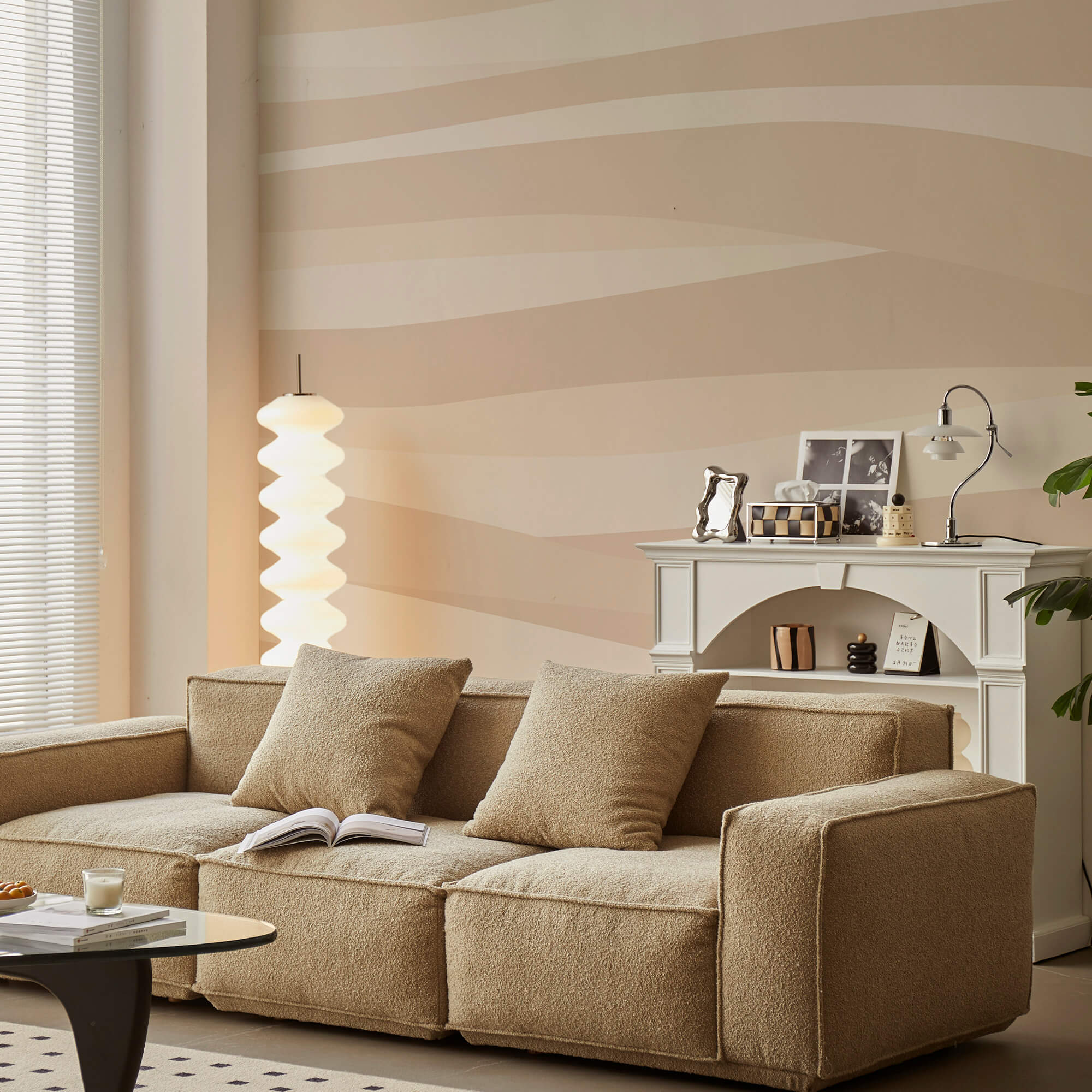 Hnědý a bílý vlnitý vzor Hnědý a bílý vlnitý vzor