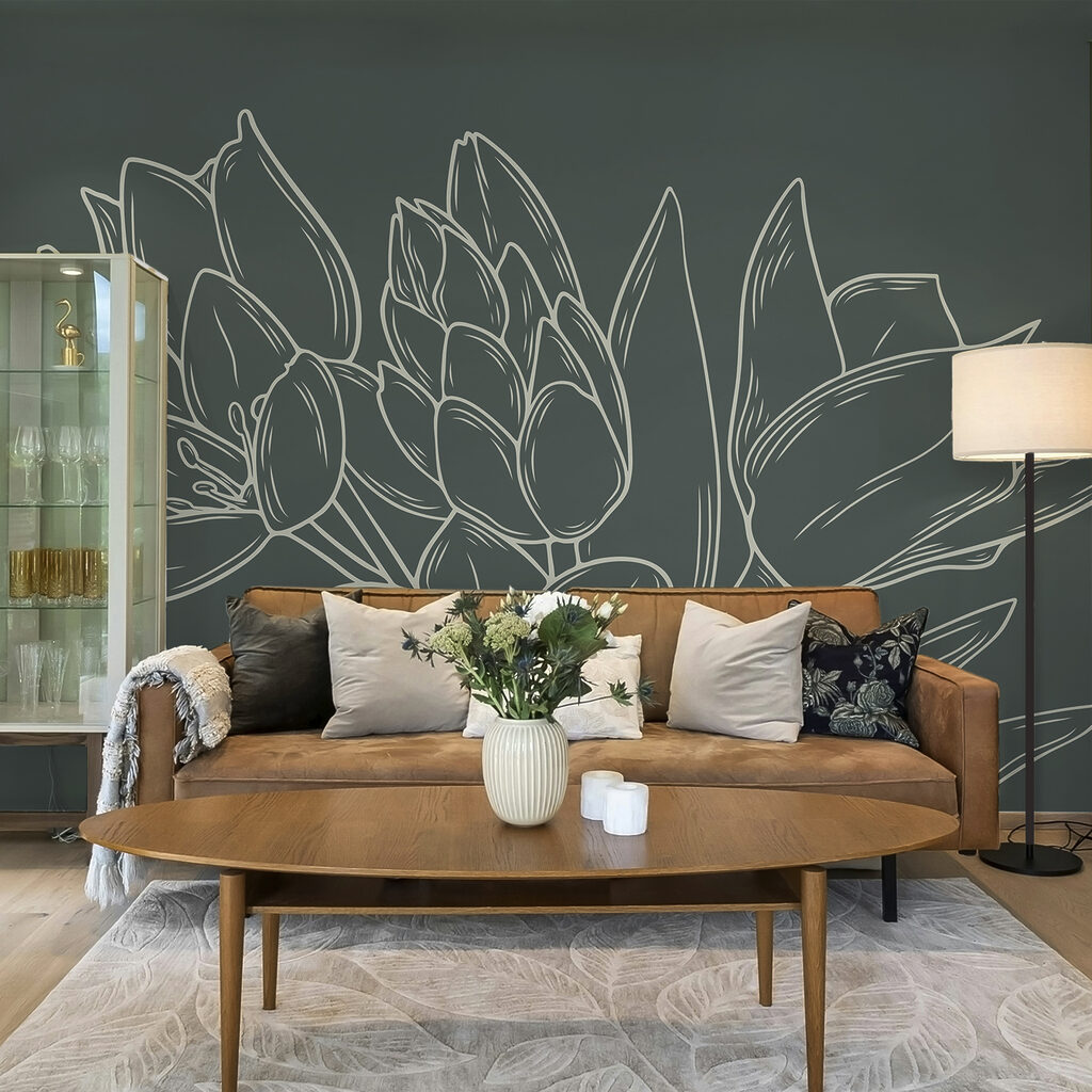 Kresba květů na rostlině