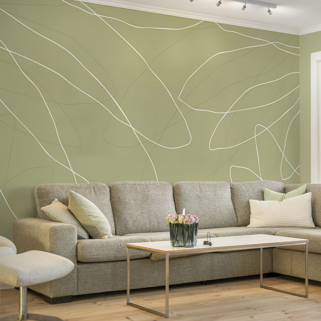 Zelené pozadí s bílými čarami