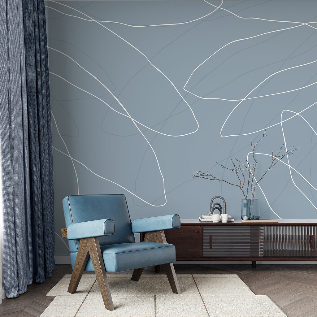 Modré pozadí s bílými čarami