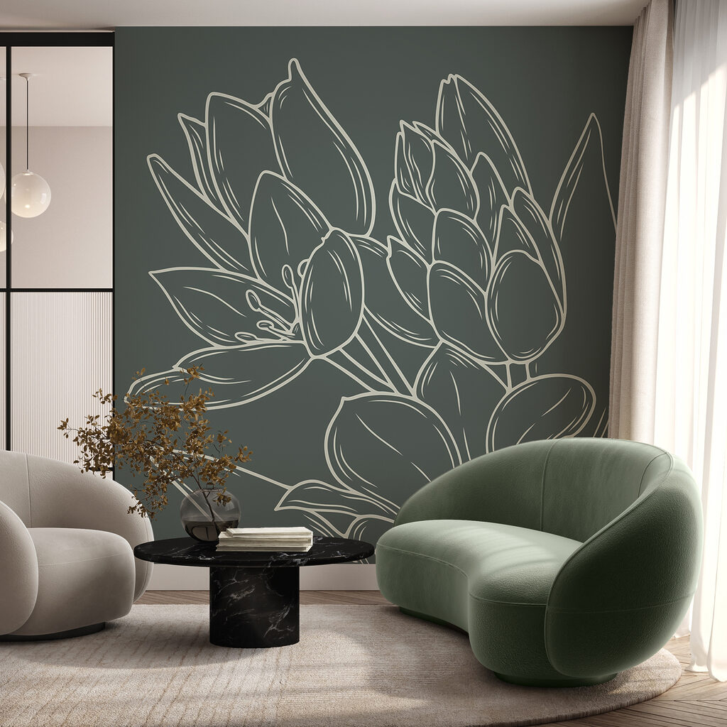 Kresba květů na rostlině