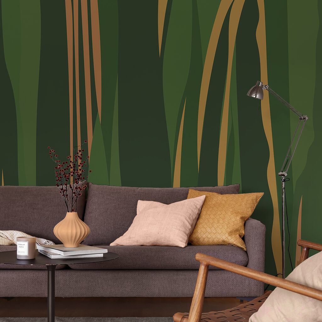Zelený a hnědý pruhovaný vzor