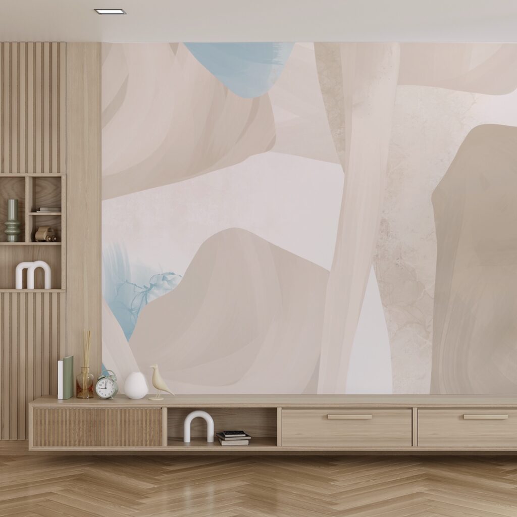 Abstraktní tvary v jemných barvách