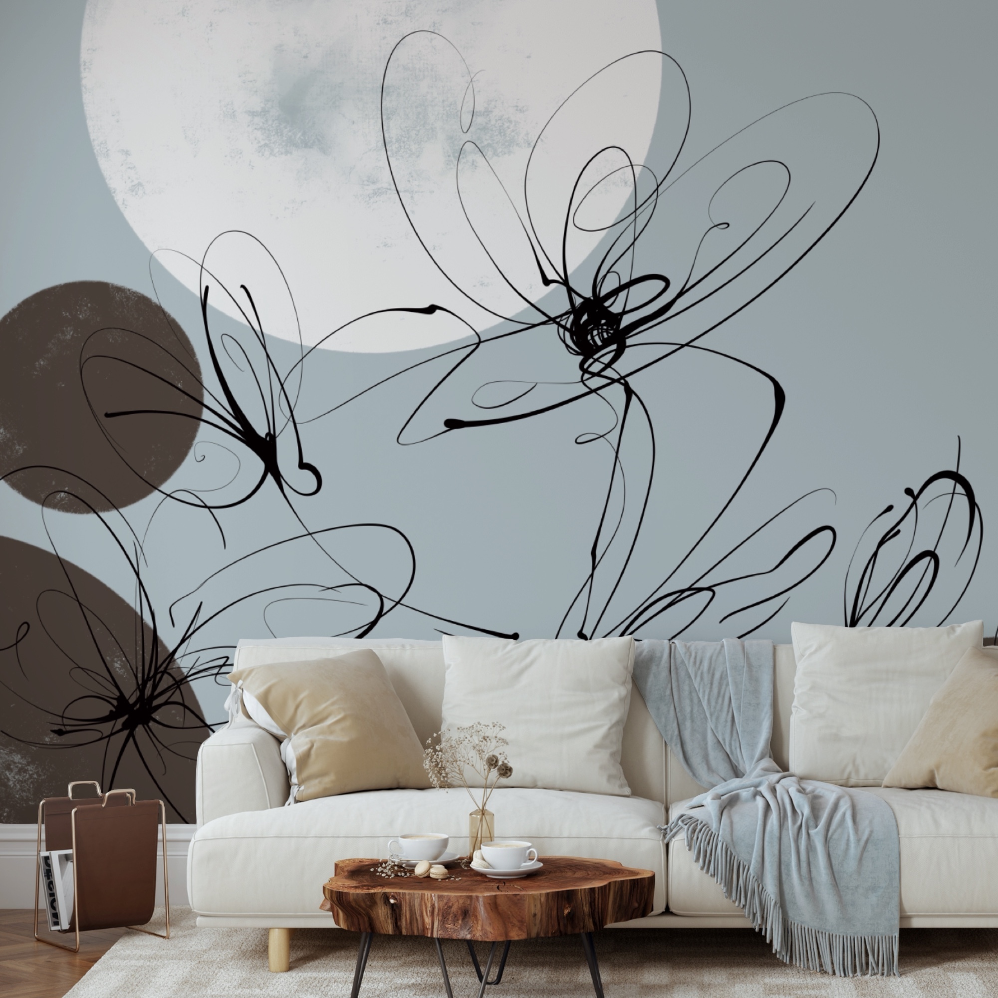 Kresba květin a kruhů