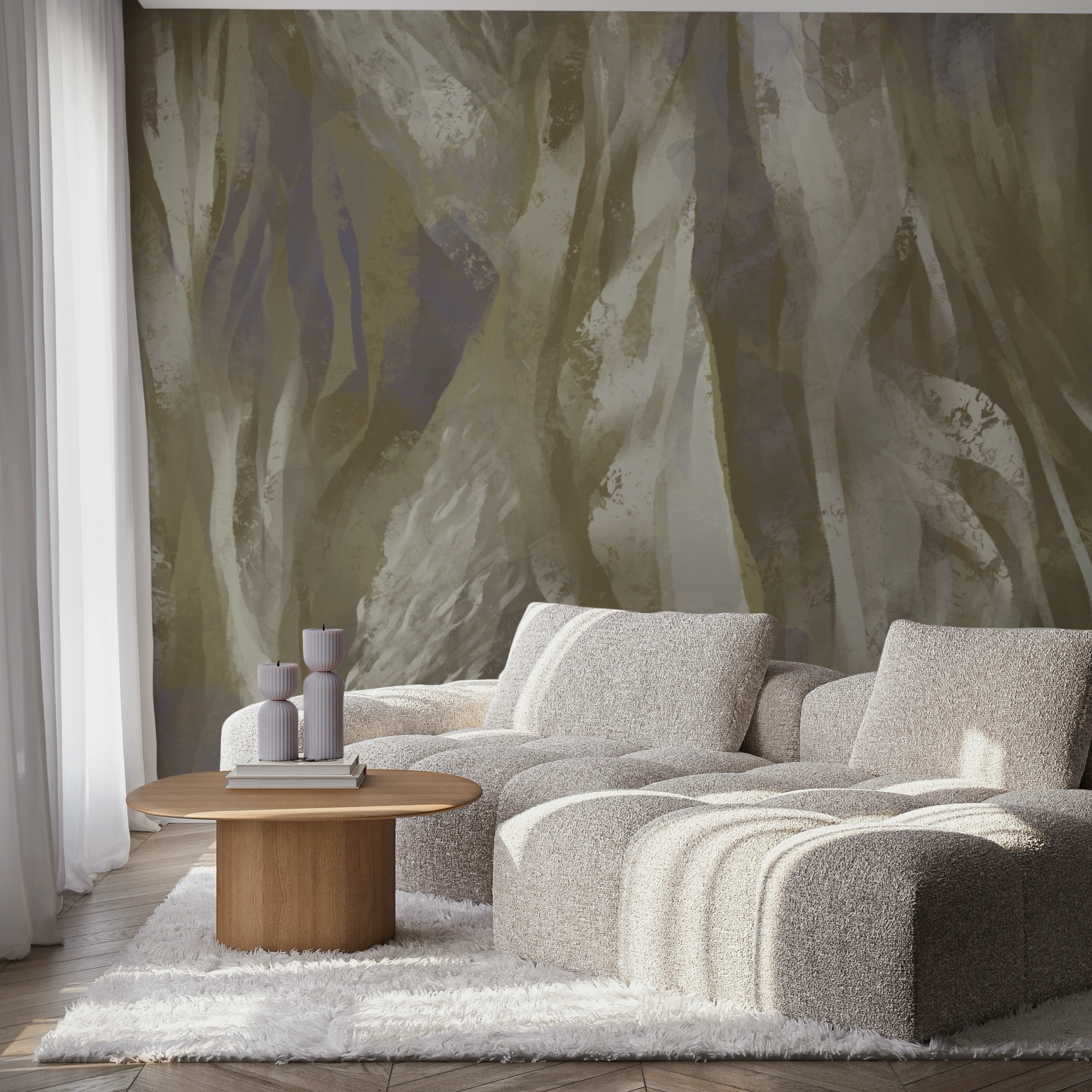 Abstraktní vlny v jemných barvách Abstraktní vlny v jemných barvách