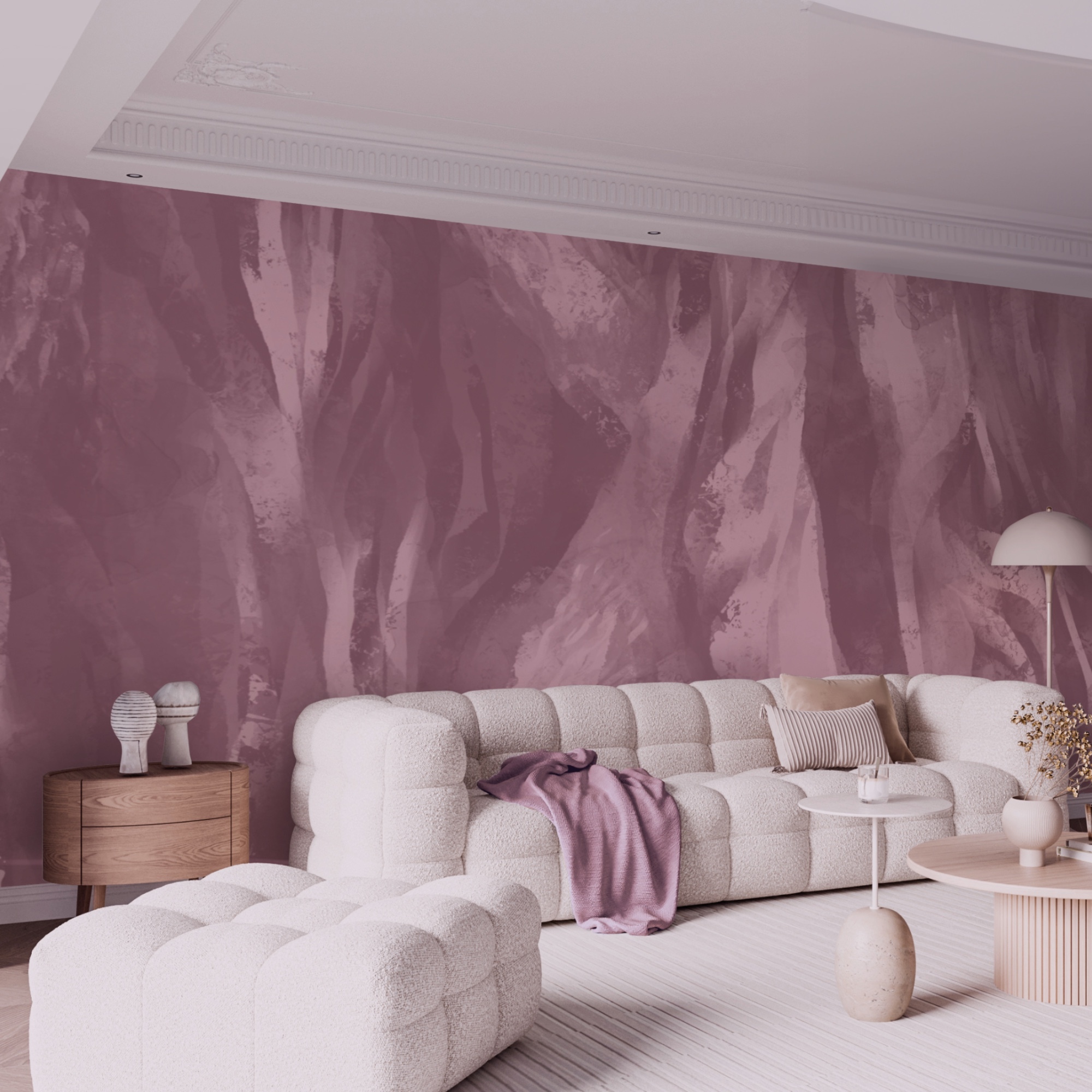 – Měkké růžové vlny kreativního designu