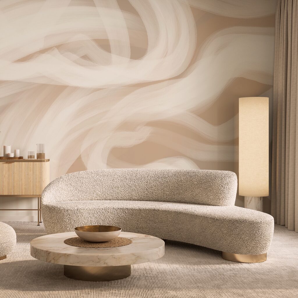 Bílé víry na hnědém pozadí