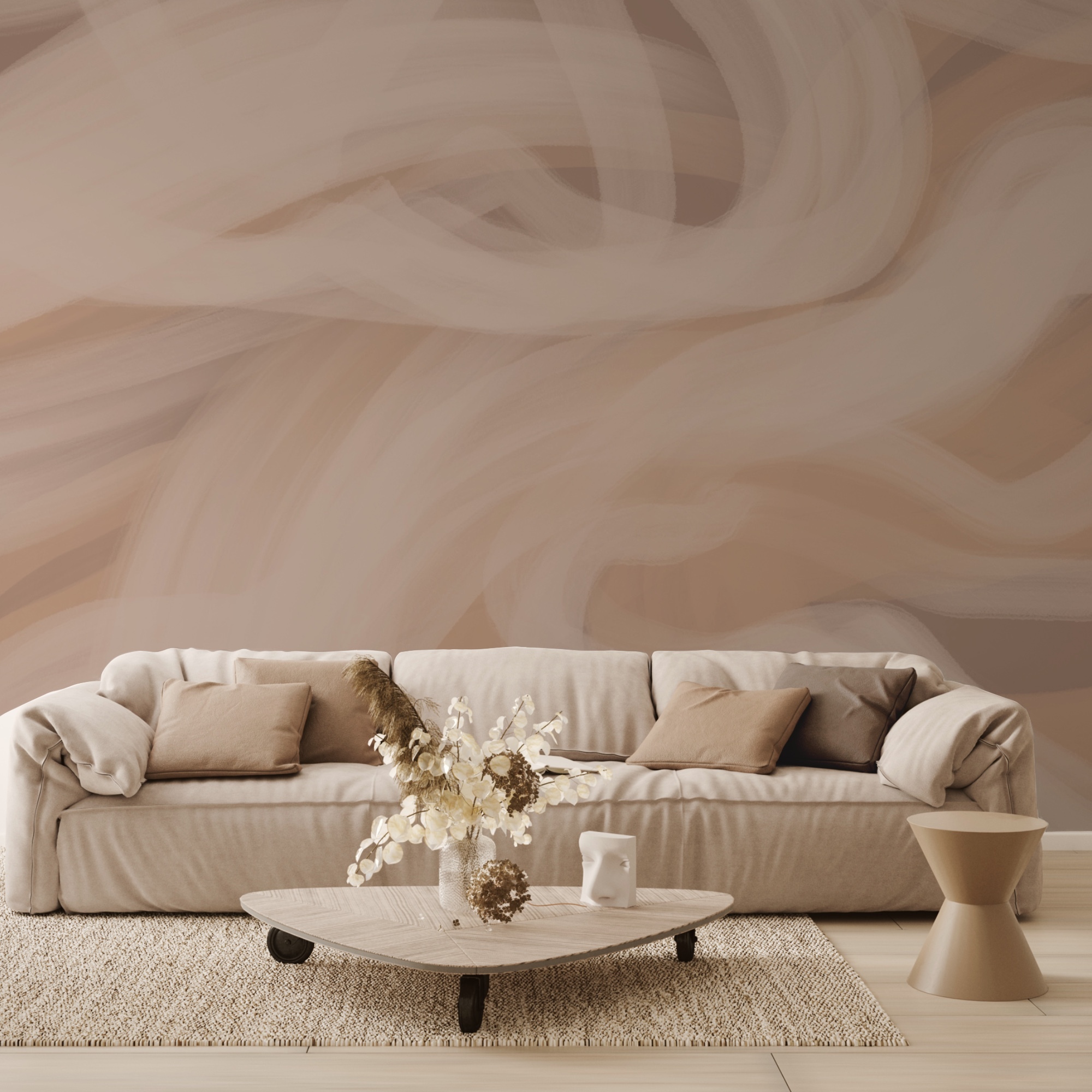 Měkké vlny v teplých tónech