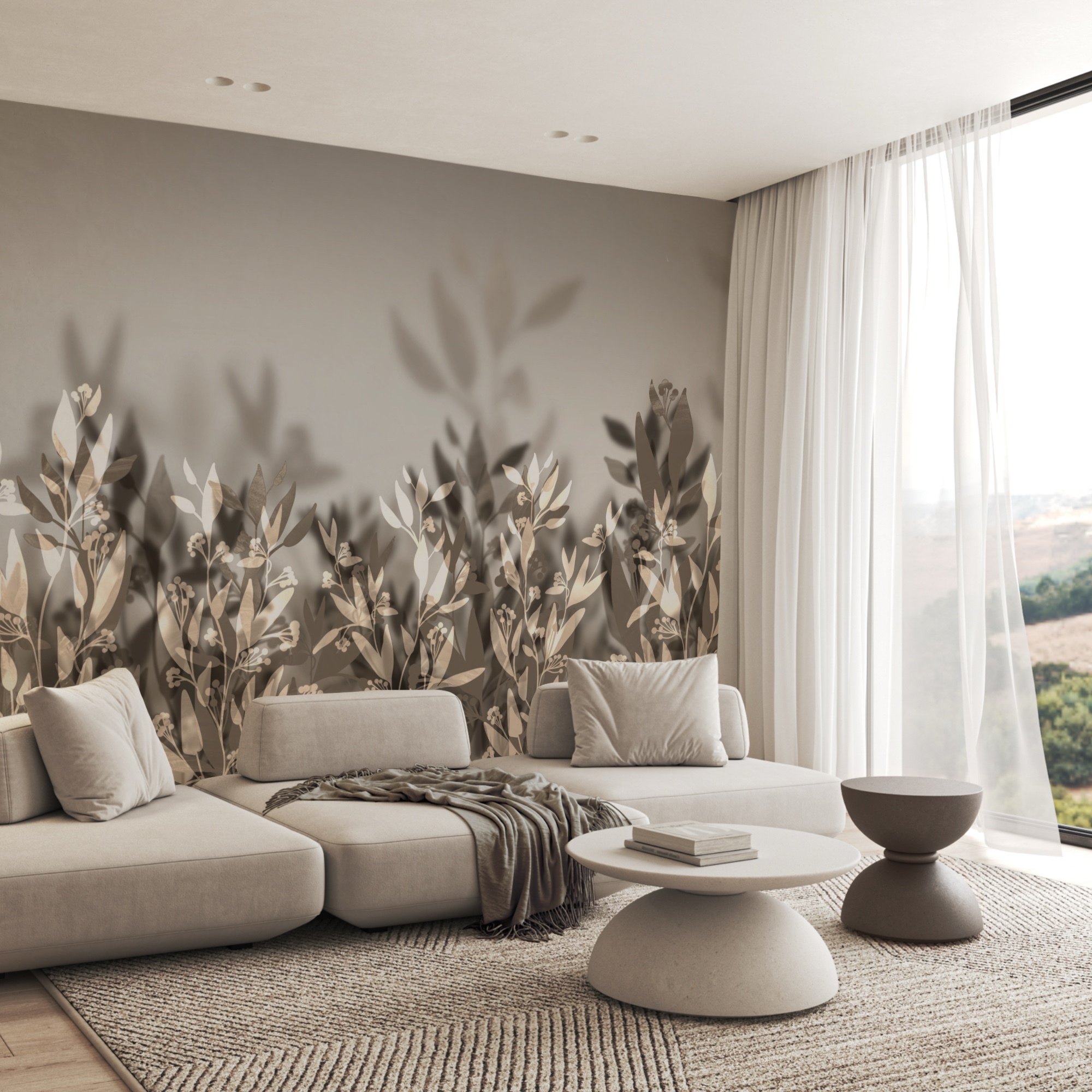 Něžné listy v měkkých stínech