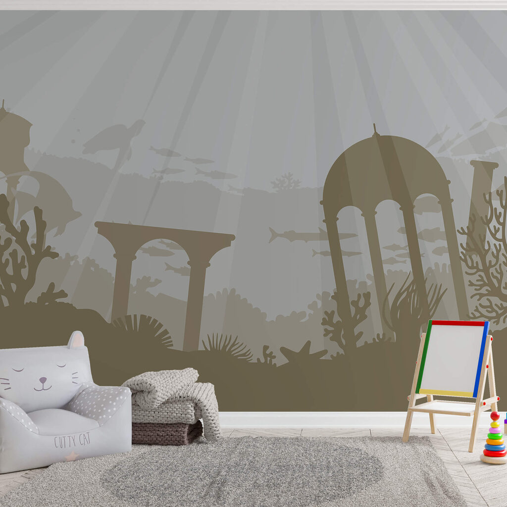 Silueta budovy pod vodou