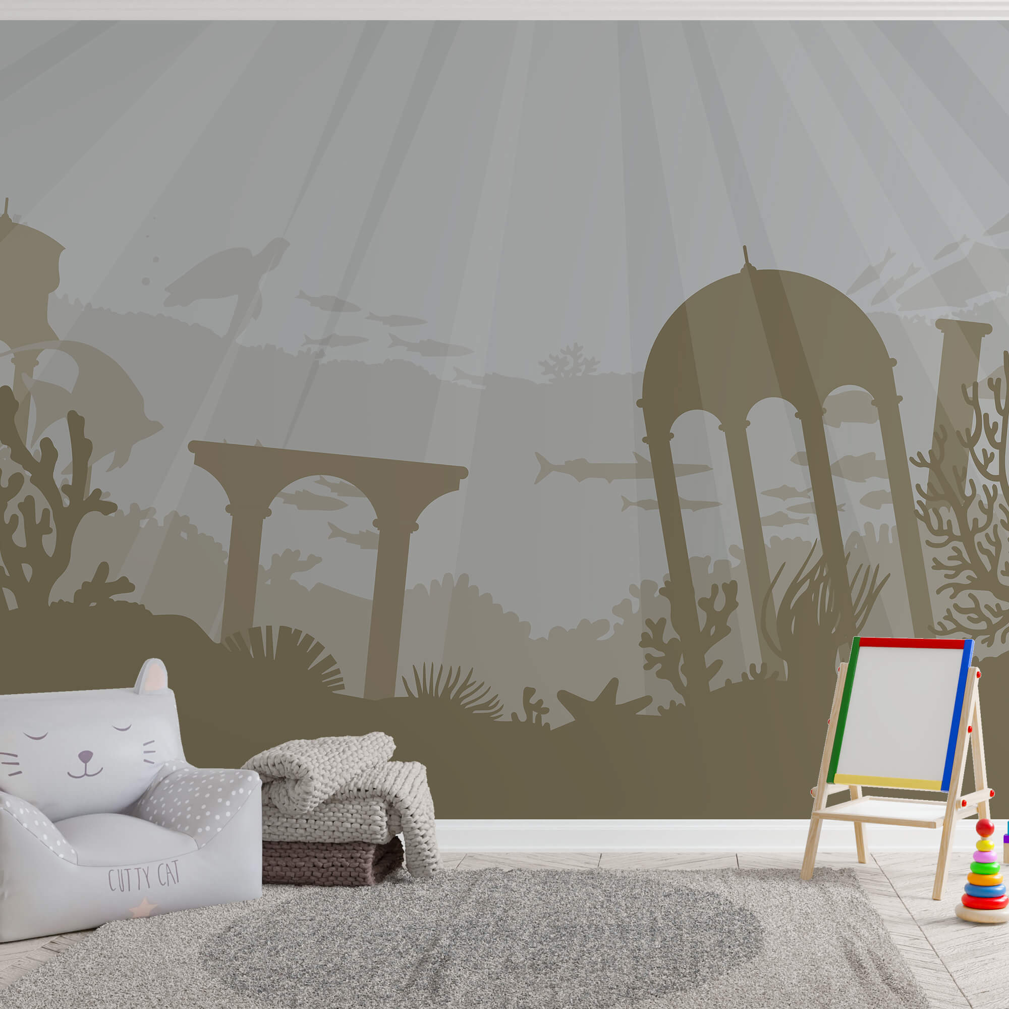 Silueta budovy pod vodou