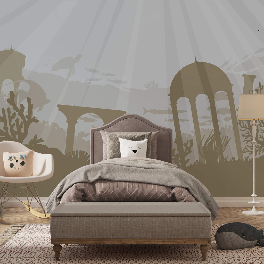 Silueta budovy pod vodou