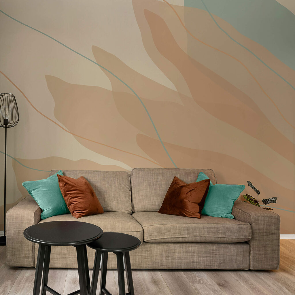 Plynulé tvary v teplých tónech