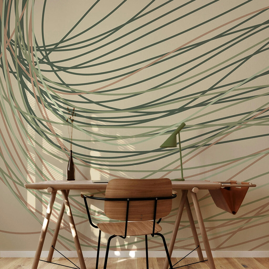 Plynulé linie v jemných pastelových tónech