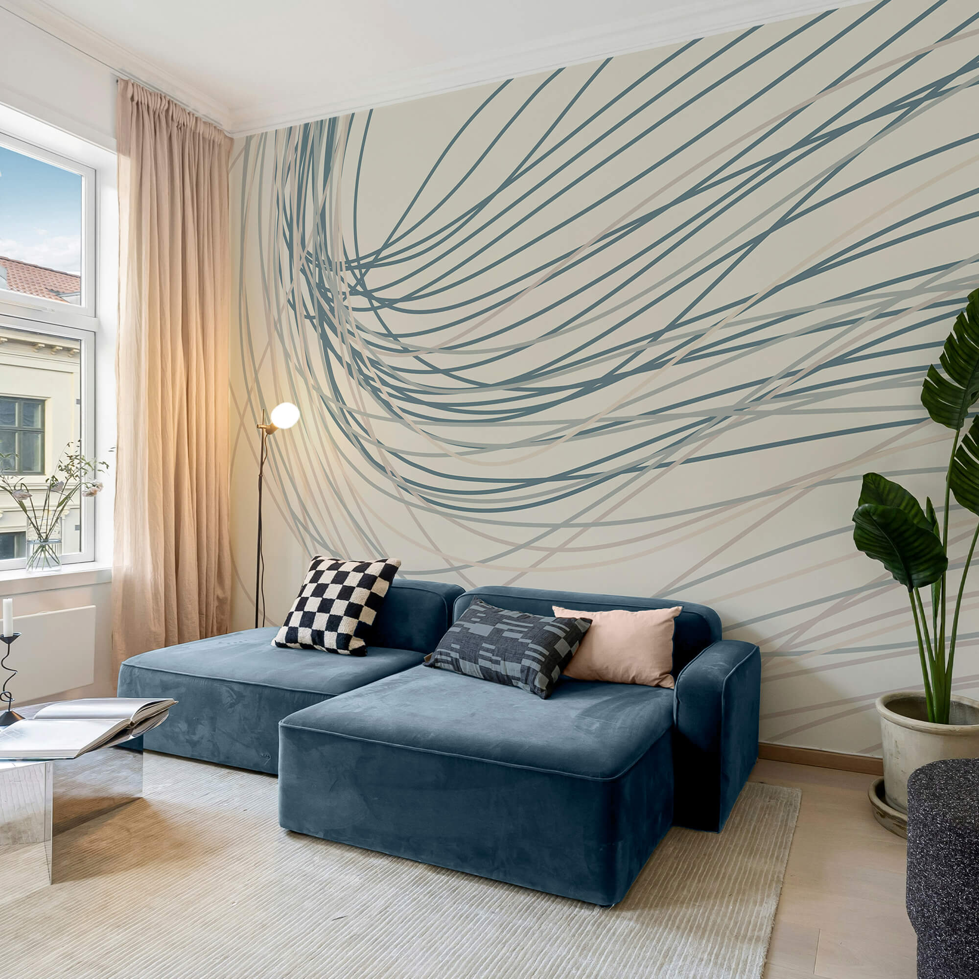 Plynulé linie vytvářejí jemný rytmus