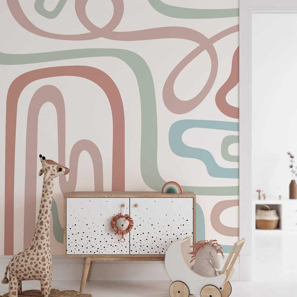 Barevné čáry na bílém pozadí