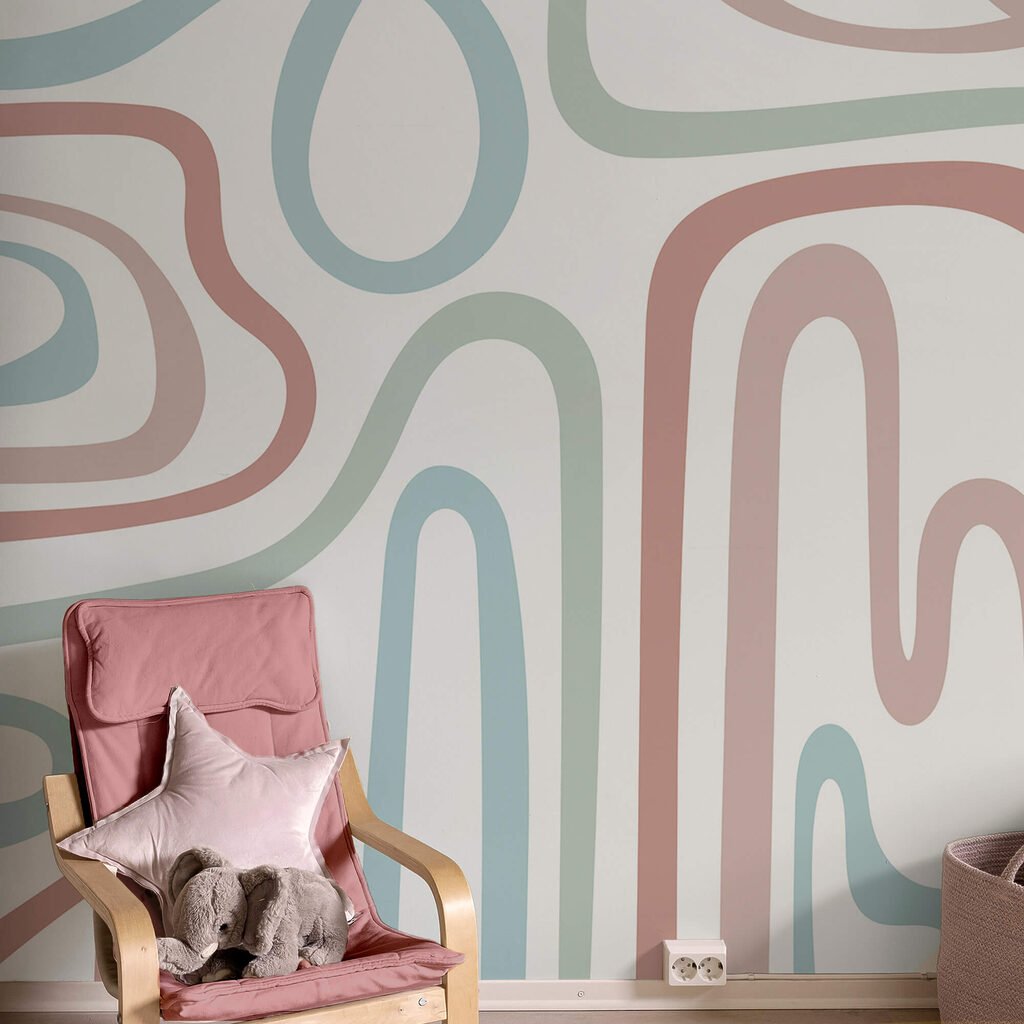 Barevné čáry na bílém pozadí