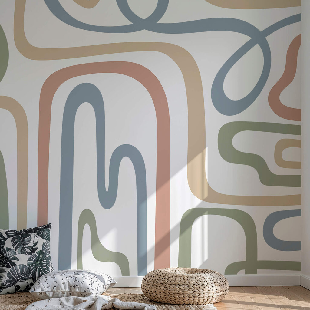 Barevné čáry na bílém pozadí