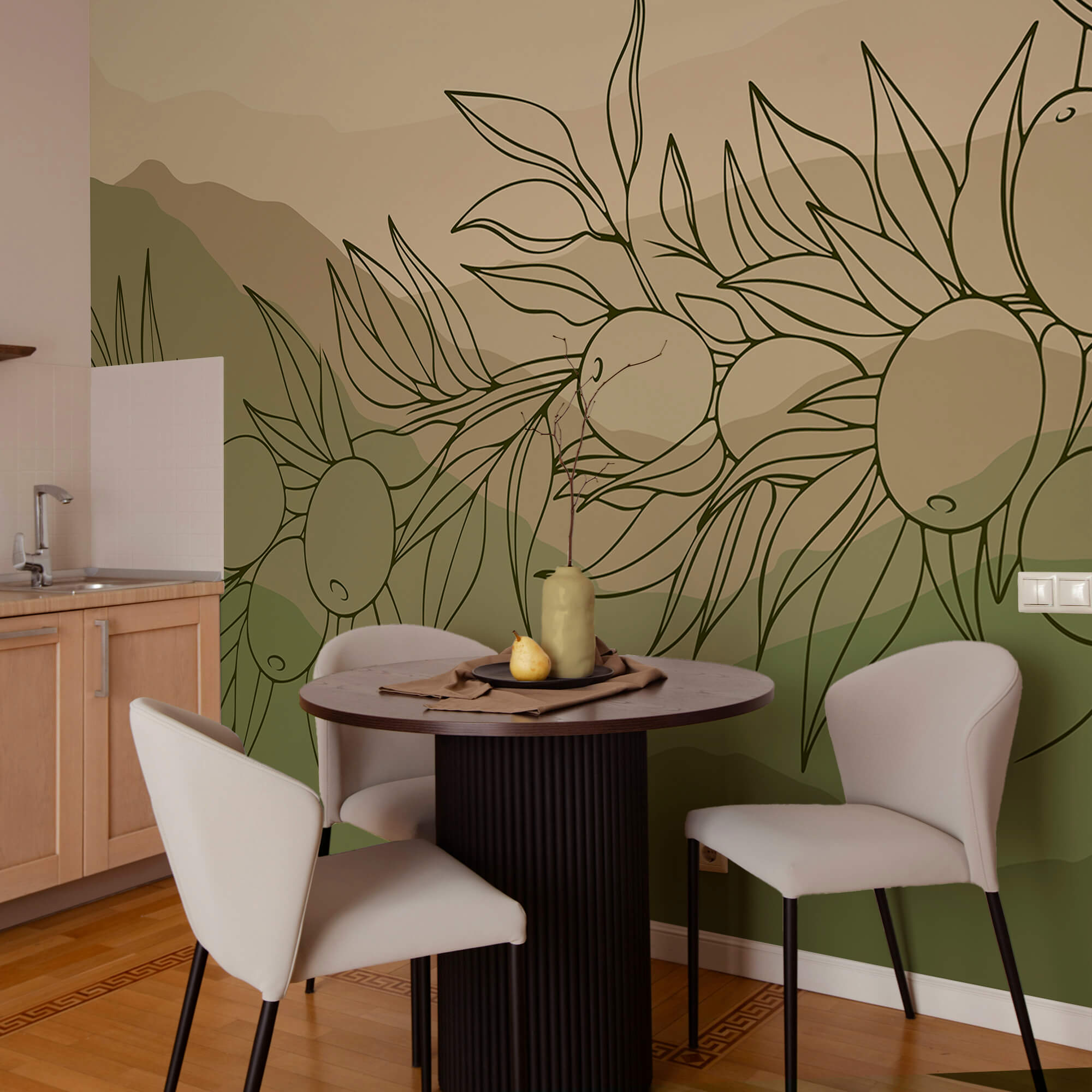 Kresba ovoce na větvi