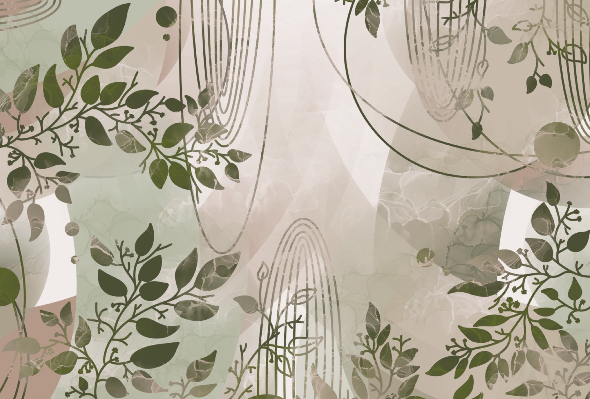 Nature-inspired abstract design in greens Nature-inspired abstract design in greens