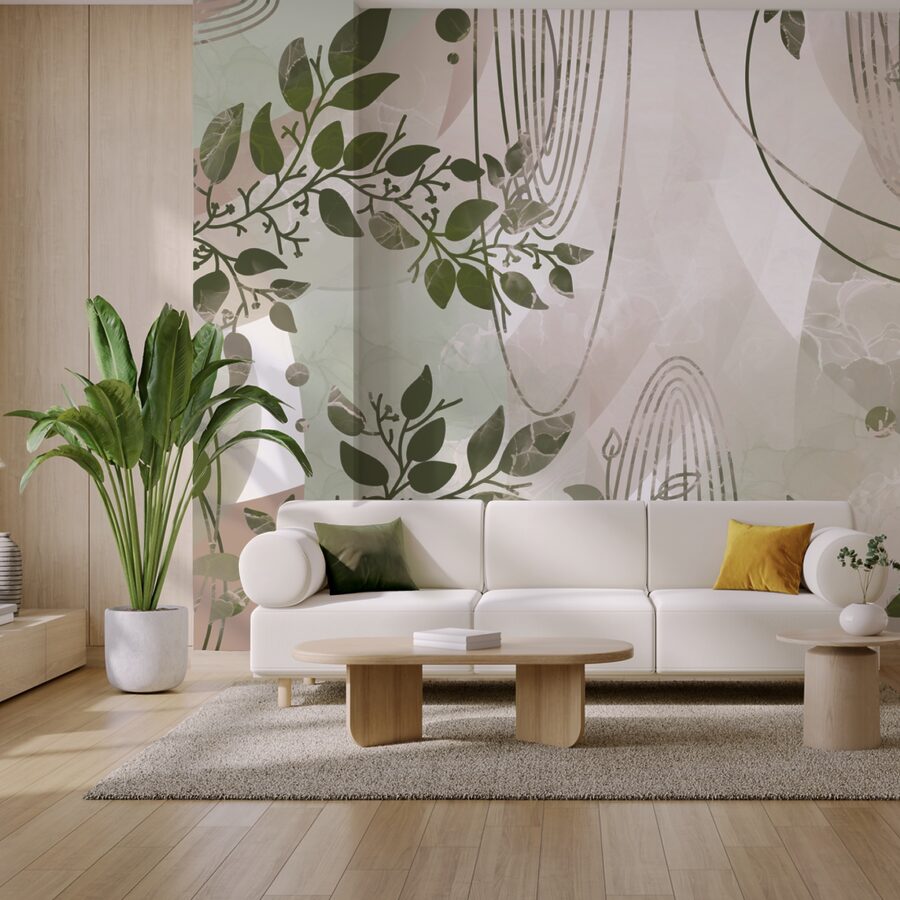 Přírodou inspirovaný abstraktní design v zelené barvě