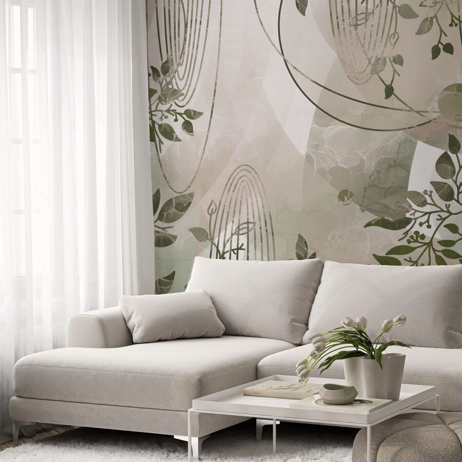 Přírodou inspirovaný abstraktní design v zelené barvě