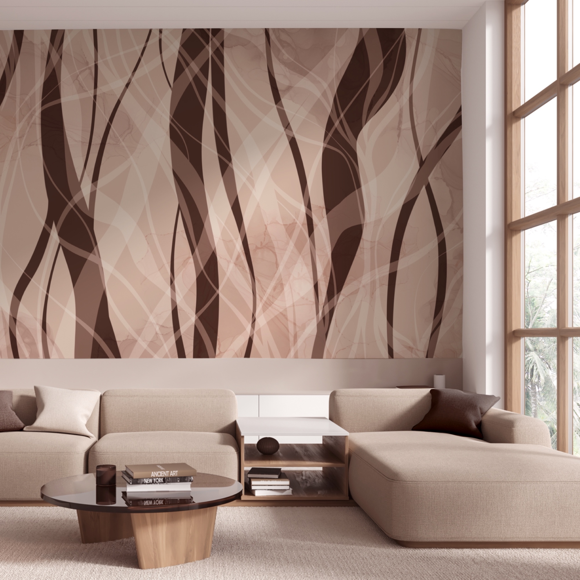 Měkké vlny v teplých zemitých tónech