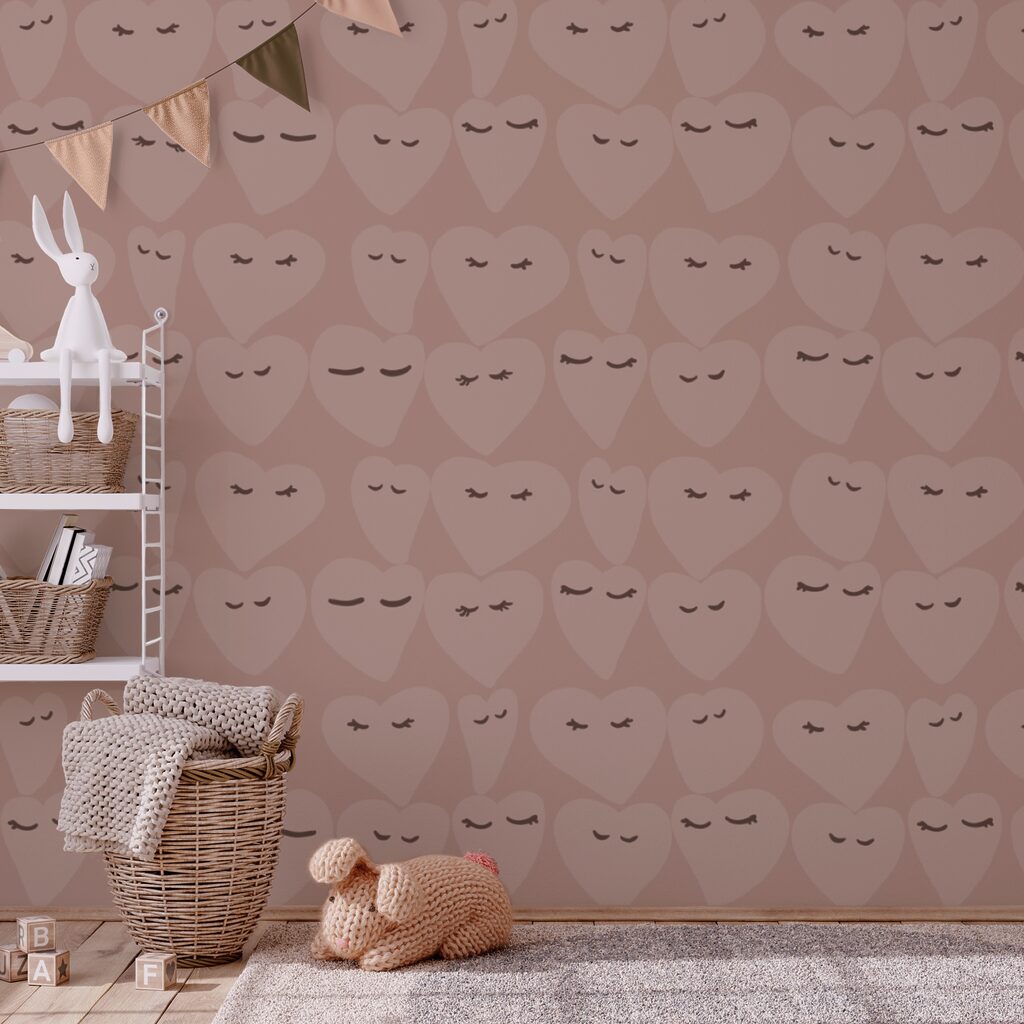 Srdcové vzory s hravými výrazy